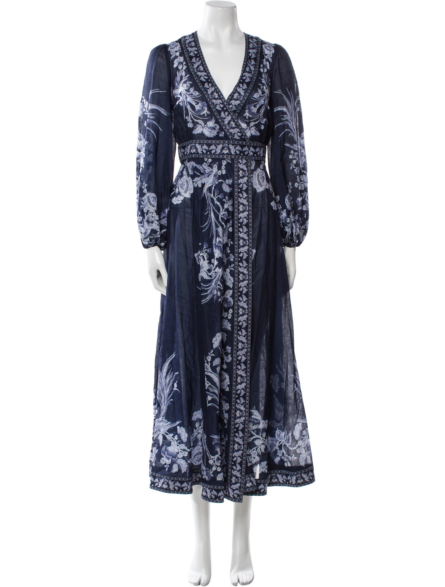 Zimmermann Floral Print Ruffle Embellishment Robe