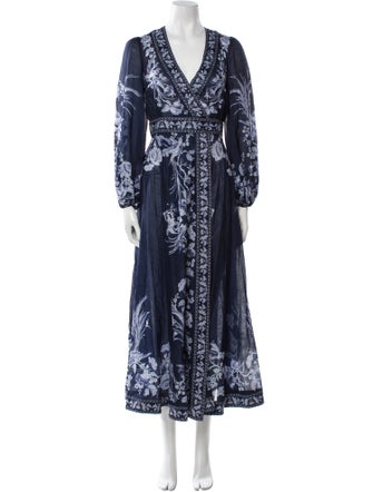 Zimmermann Floral Print Ruffle Embellishment Robe