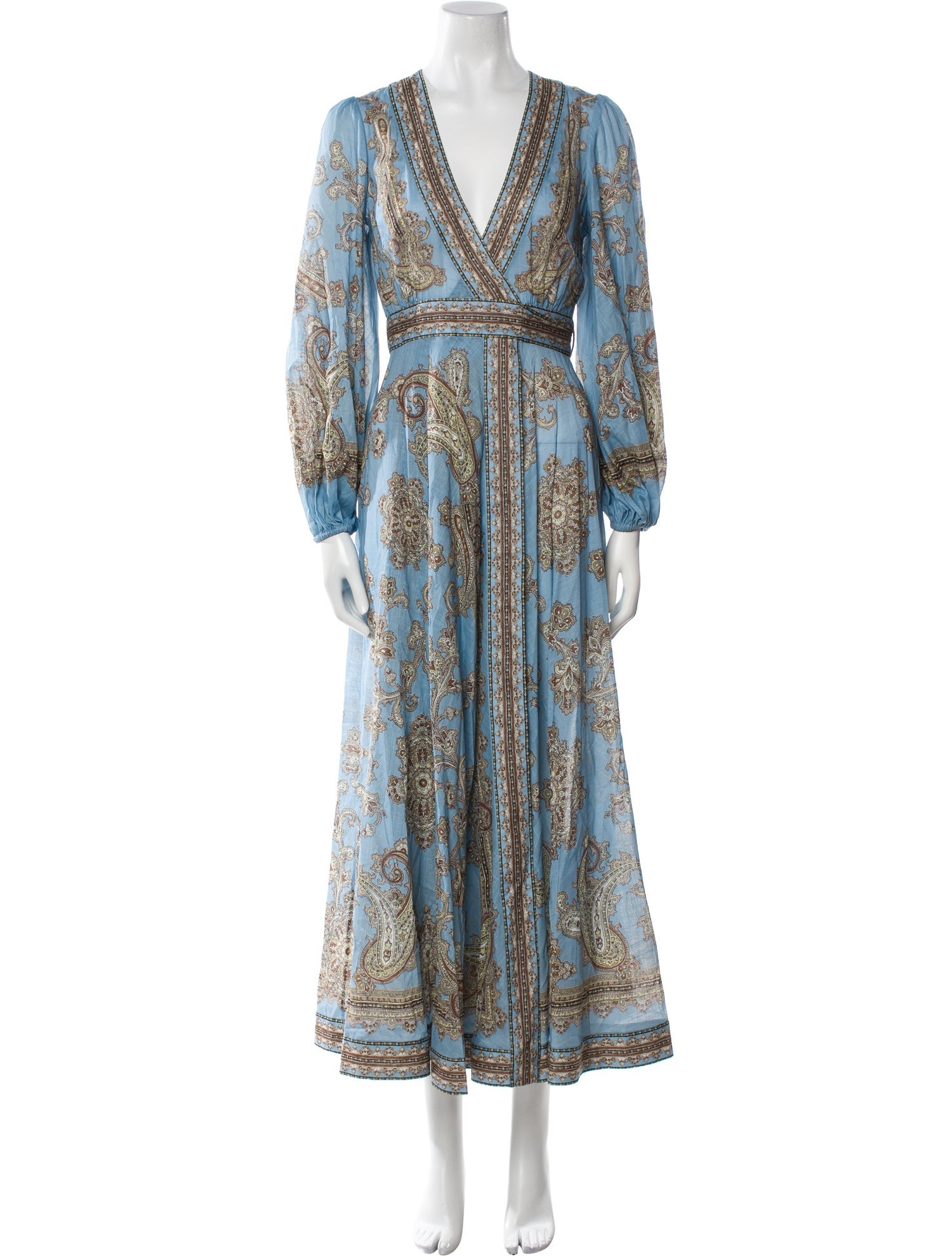 Zimmermann Paisley Print Ruffle Embellishment Robe