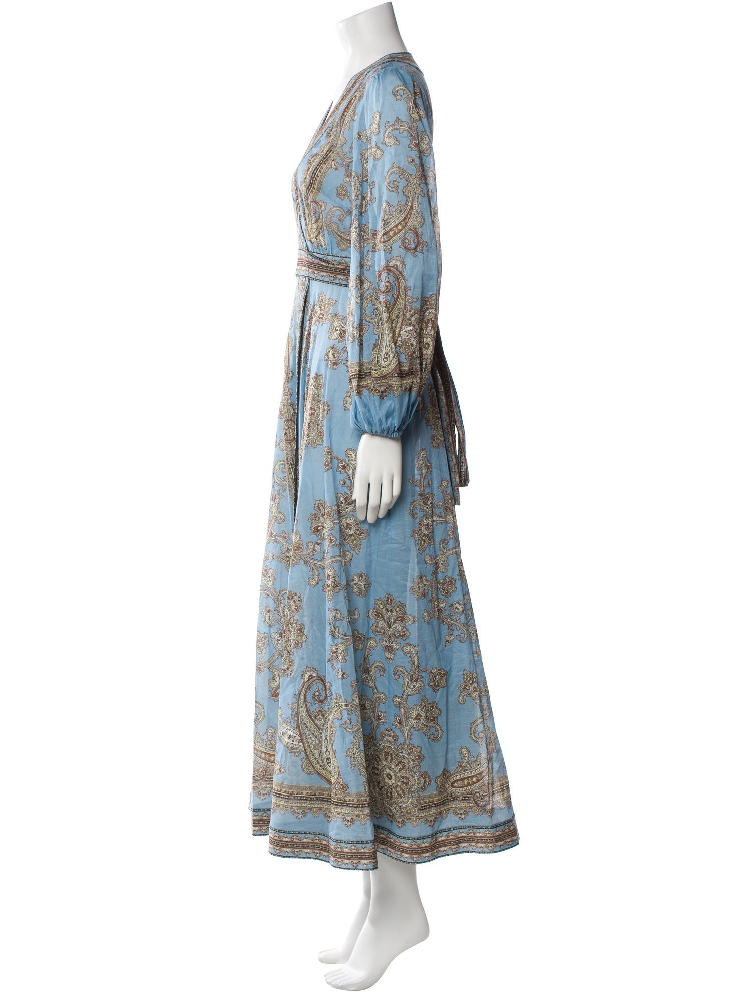 Zimmermann Paisley Print Ruffle Embellishment Robe