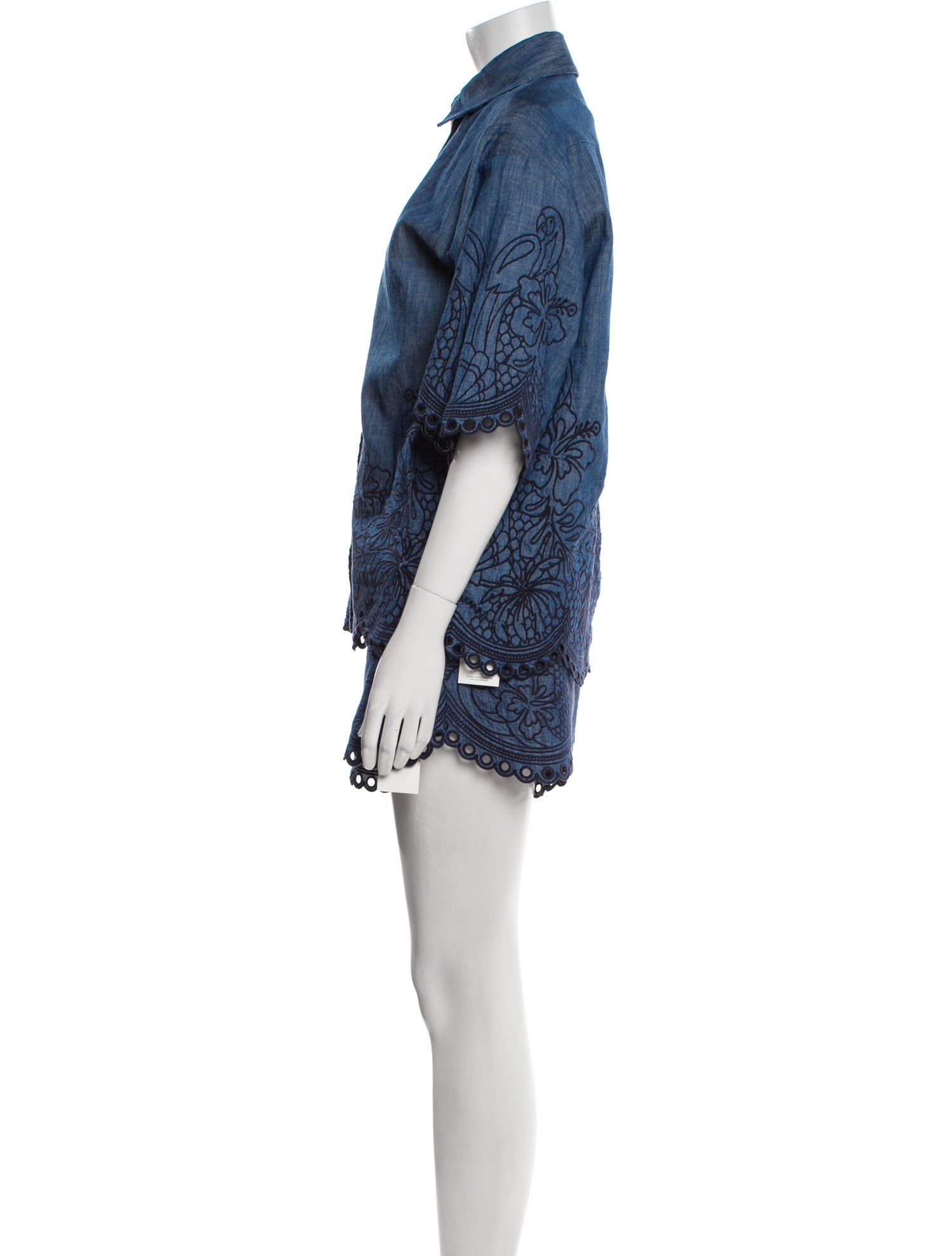 Zimmermann Silk Embroidered Accent Short Set