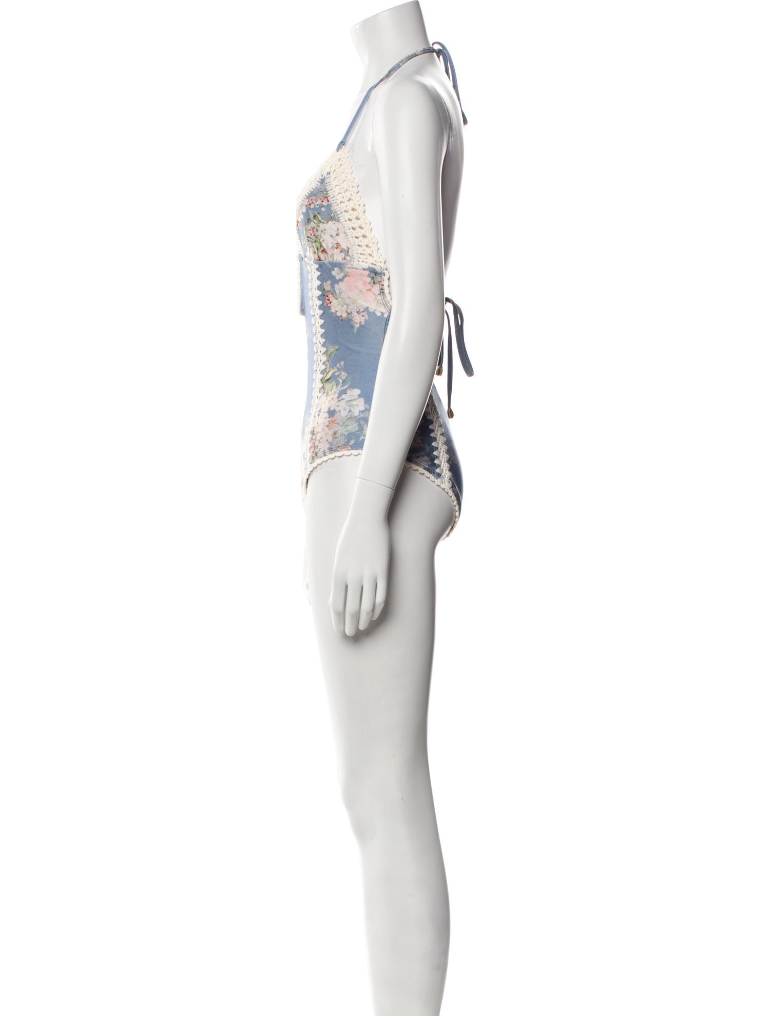 Zimmermann Floral Print Keyhole Accent One-Piece