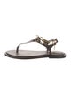 Zimmermann Leather Chain-Link Accents T-Strap Sandals