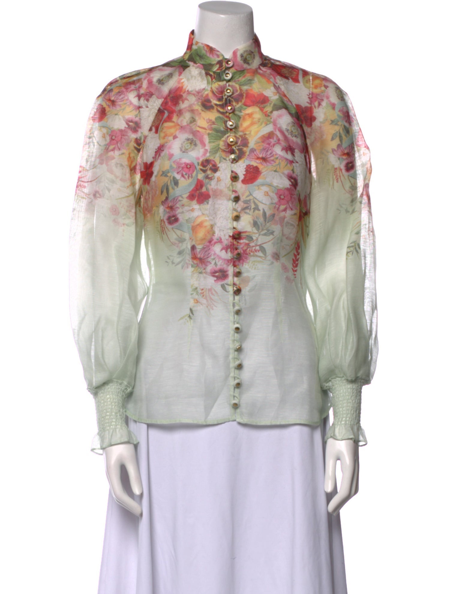 Zimmermann Linen Floral Print Blouse
