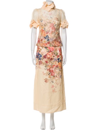 Zimmermann Linen Floral Print Skirt Set