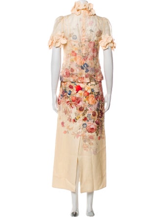 Zimmermann Linen Floral Print Skirt Set