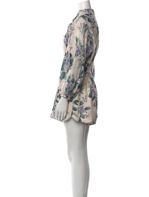 Zimmermann Linen Floral Print Romper