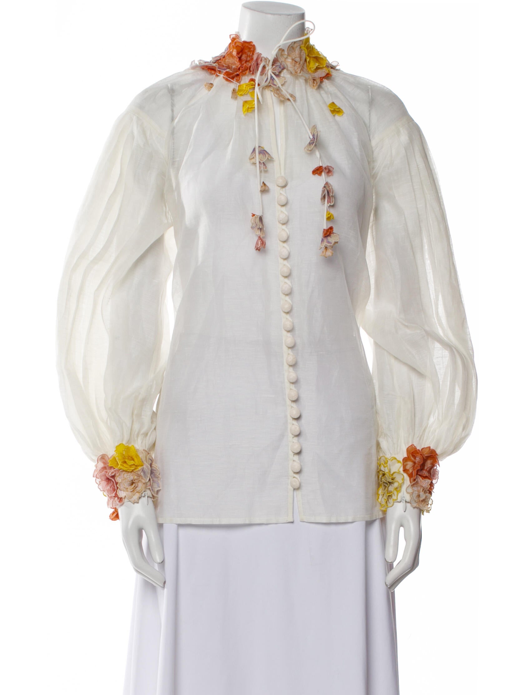 Zimmermann Linen Floral Print Blouse