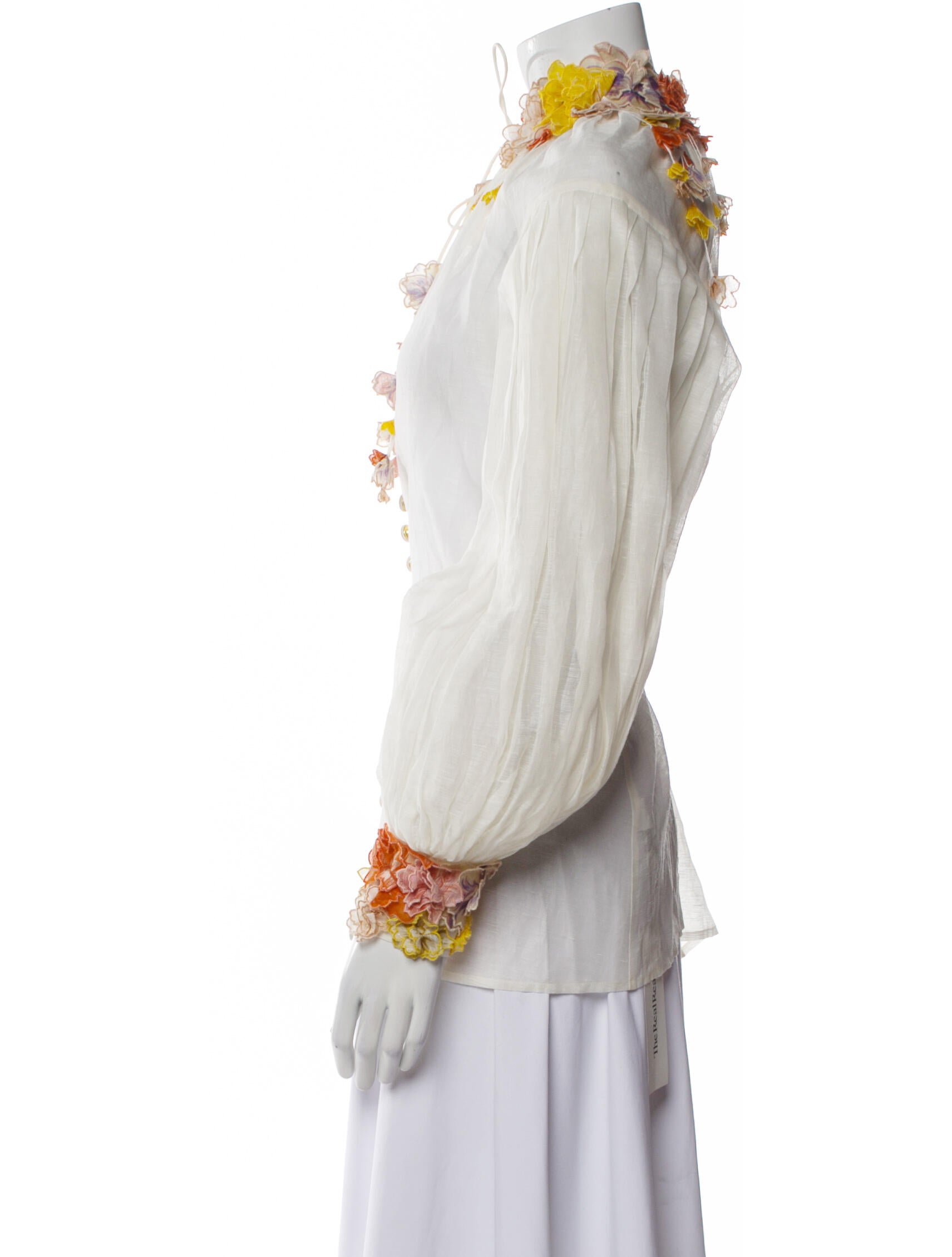 Zimmermann Linen Floral Print Blouse