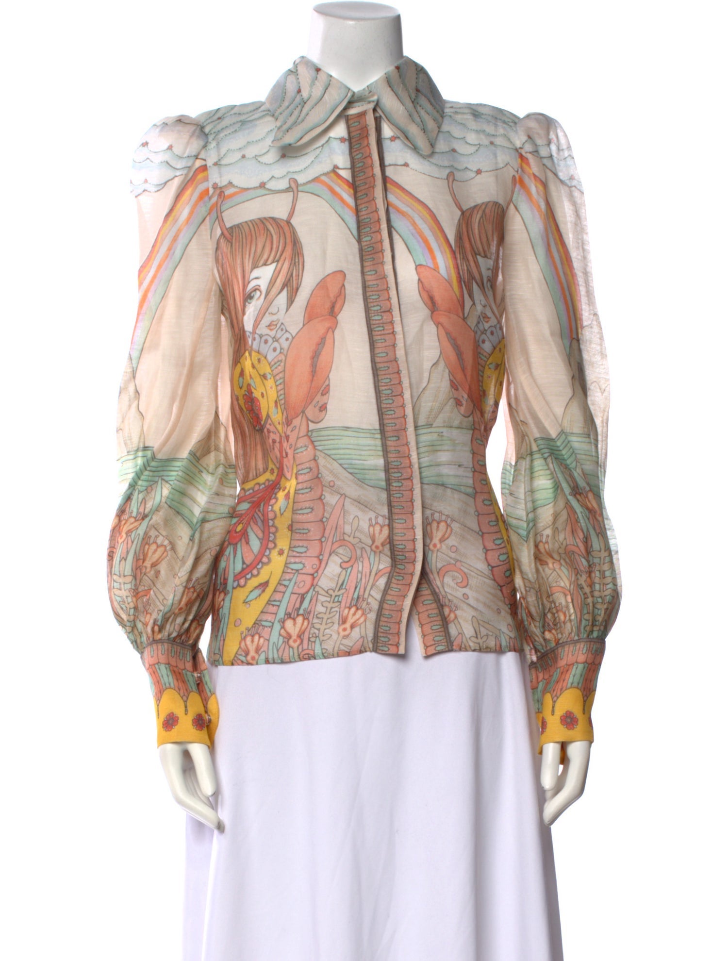 Zimmermann Linen Printed Blouse w/ Tags