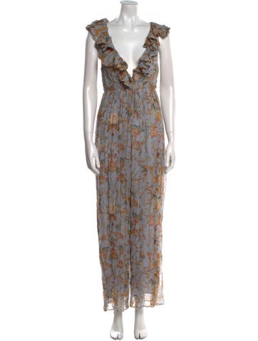 Zimmermann Jumpsuits and Rompers Silk Floral Print Jumpsuit S