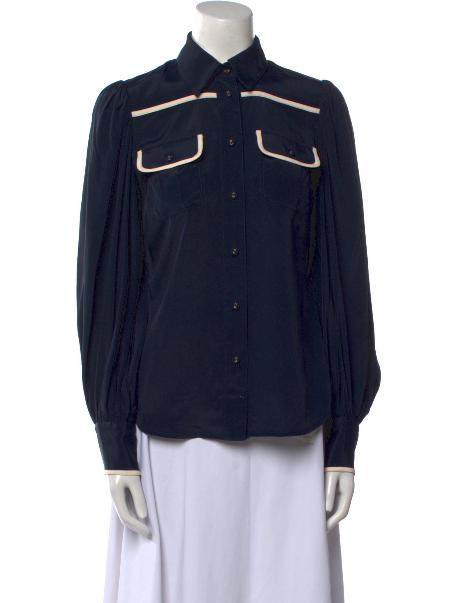 Zimmermann Silk Long Sleeve Button-Up Top