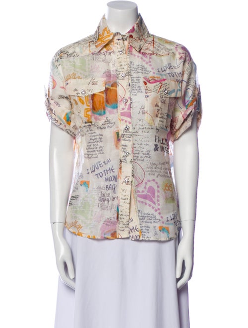 Zimmermann Linen Printed Button-Up Top
