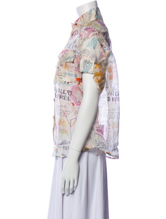 Zimmermann Linen Printed Button-Up Top