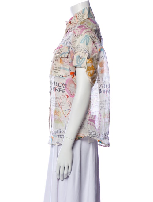 Zimmermann Linen Printed Button-Up Top