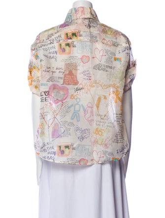 Zimmermann Linen Printed Button-Up Top