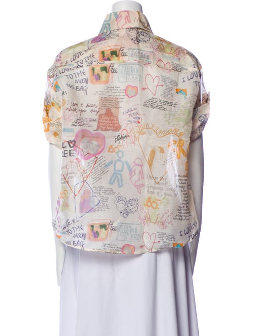 Zimmermann Linen Printed Button-Up Top