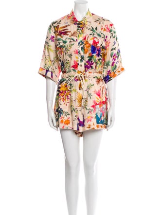 Zimmermann Linen Floral Print Romper