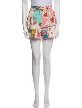 Zimmermann Floral Print Mini Shorts