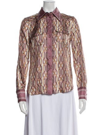 Zimmermann Silk Printed Button-Up Top