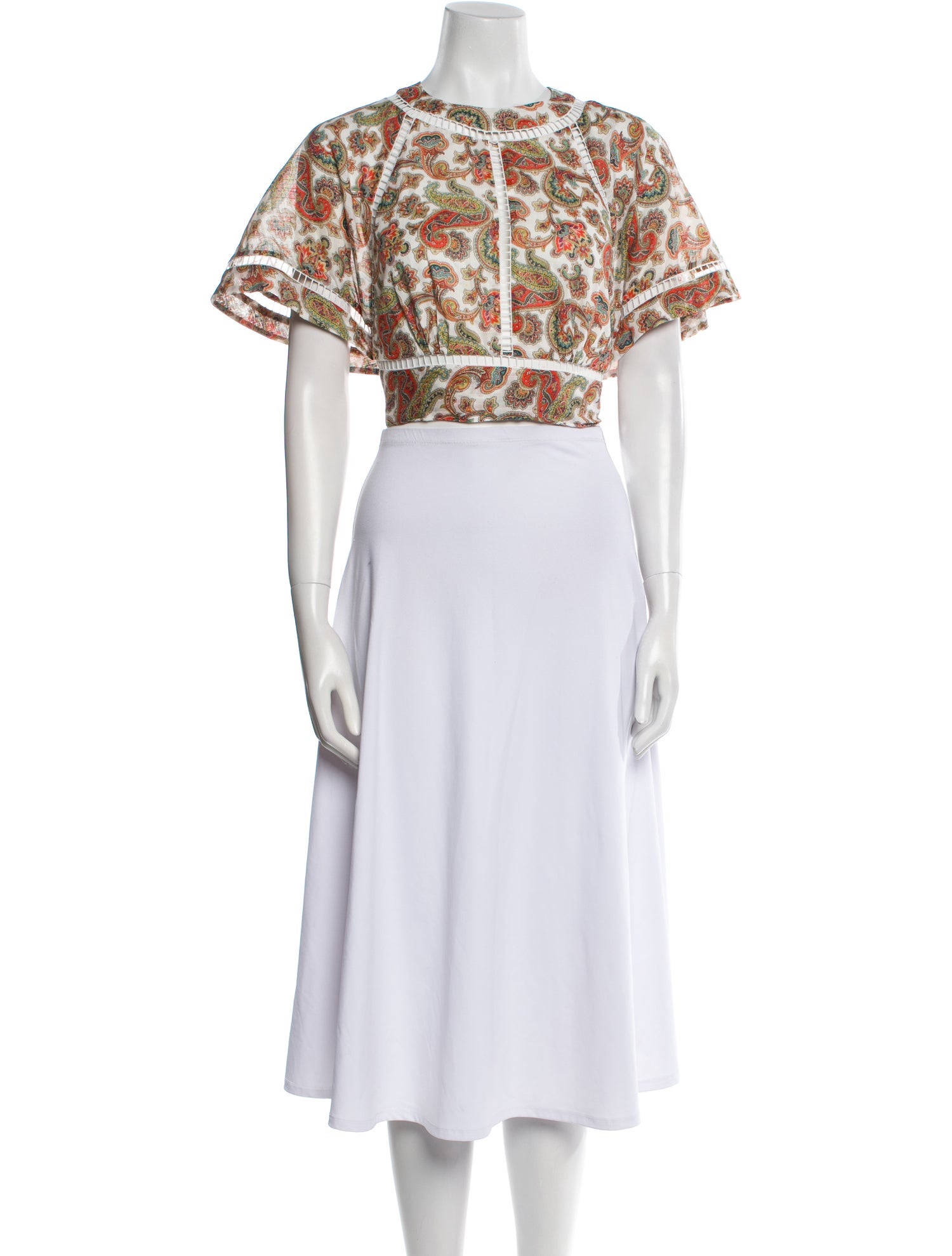 Zimmermann Printed Crew Neck Crop Top