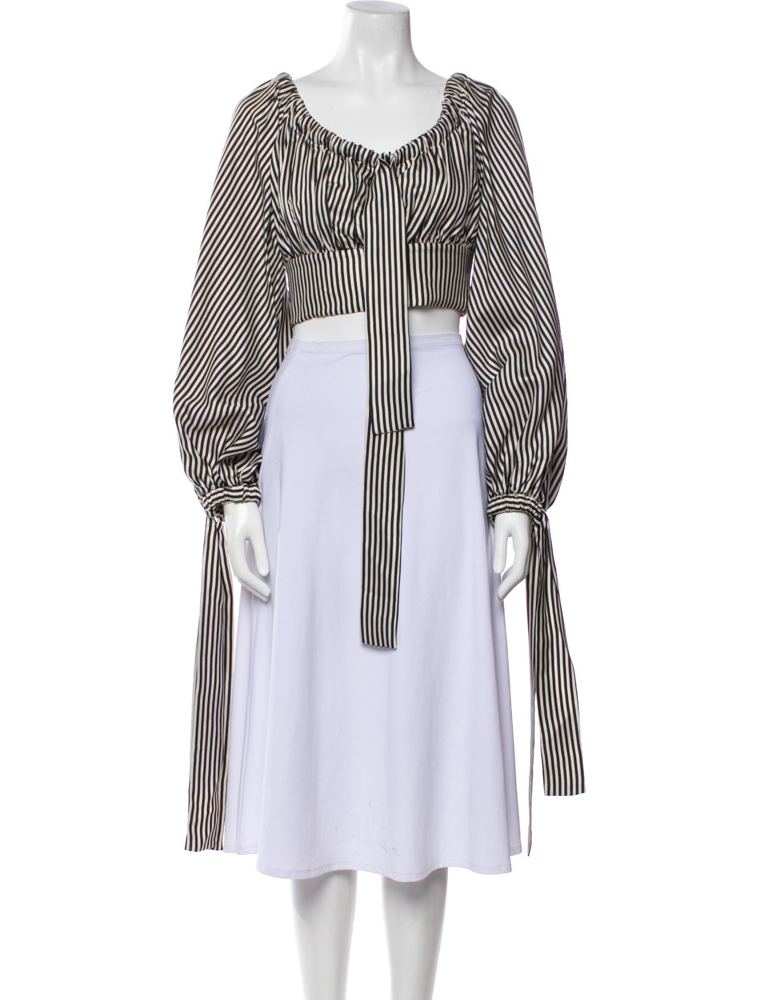 Zimmermann Striped V-Neck Crop Top