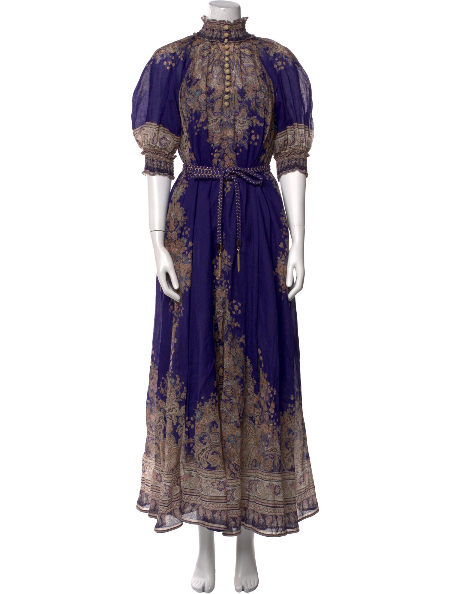 Zimmermann Plaid Print Long Dress