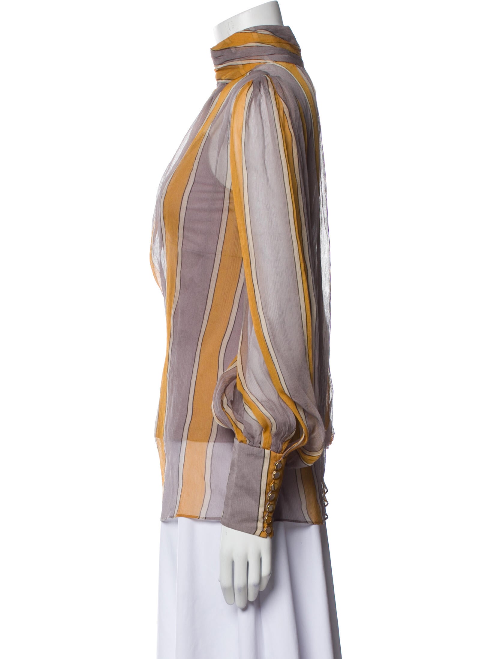 Zimmermann Striped Mock Neck Blouse