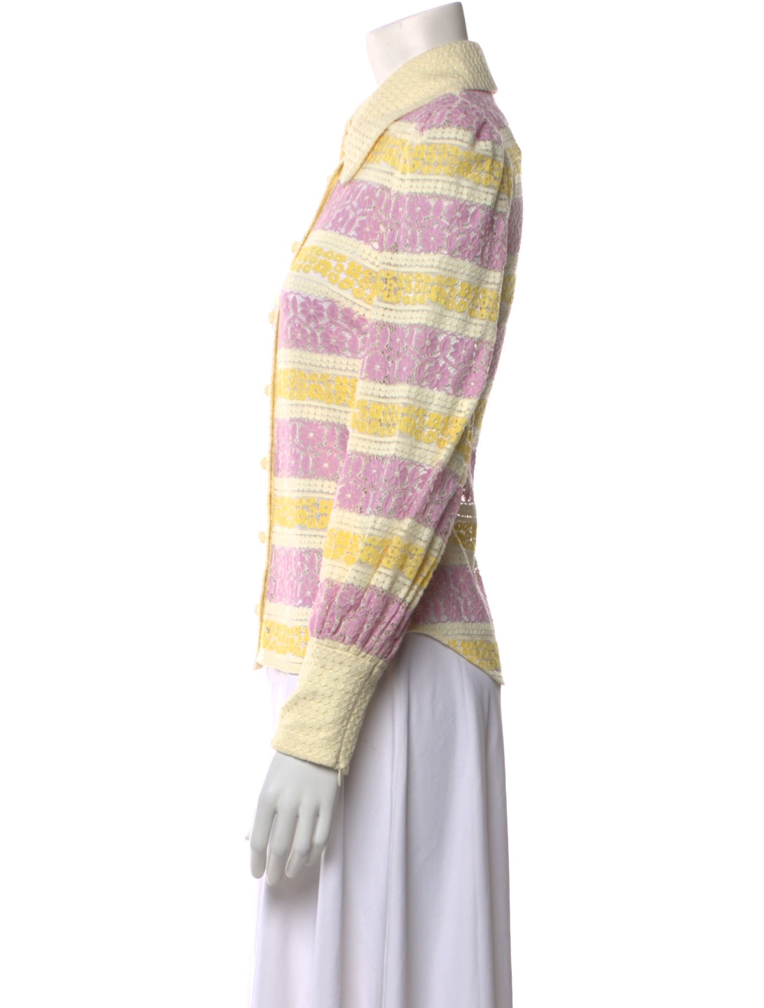 Zimmermann Patterned Long Sleeve Button-Up Top