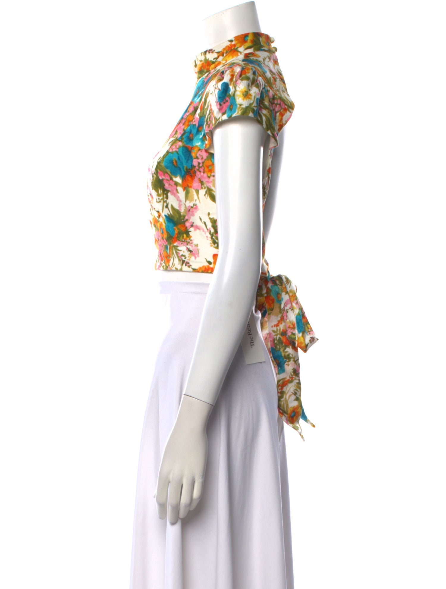 Zimmermann Linen Floral Print Crop Top