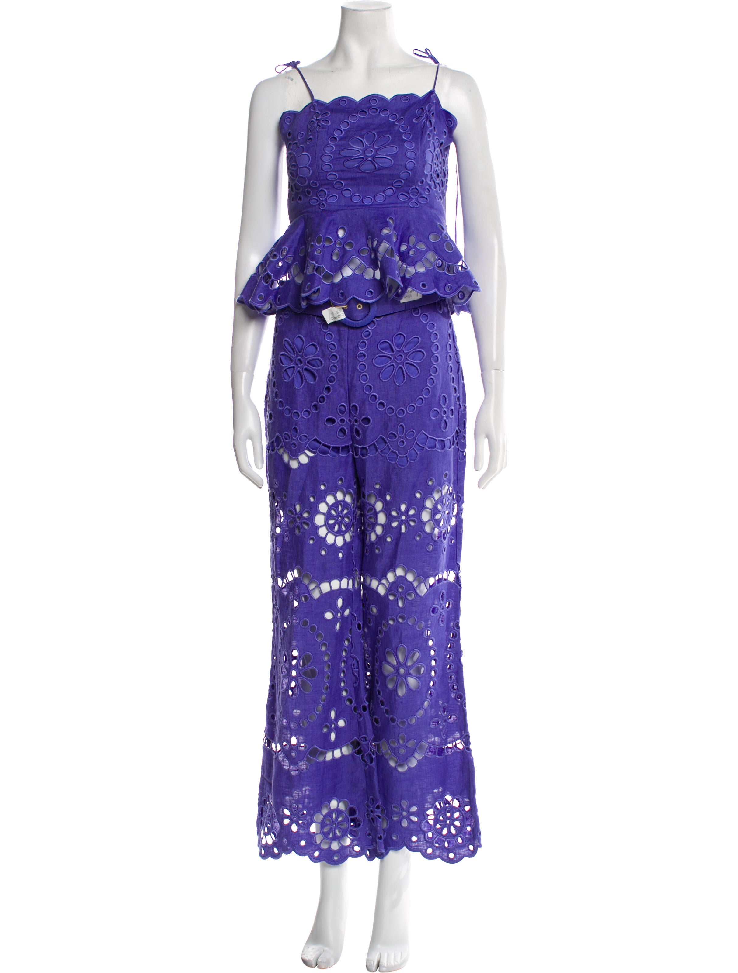 Zimmermann Linen Lace Pattern Pant Set