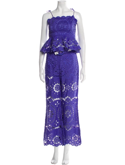 Zimmermann Linen Lace Pattern Pant Set