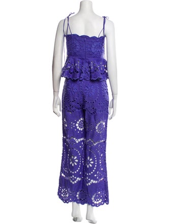 Zimmermann Linen Lace Pattern Pant Set