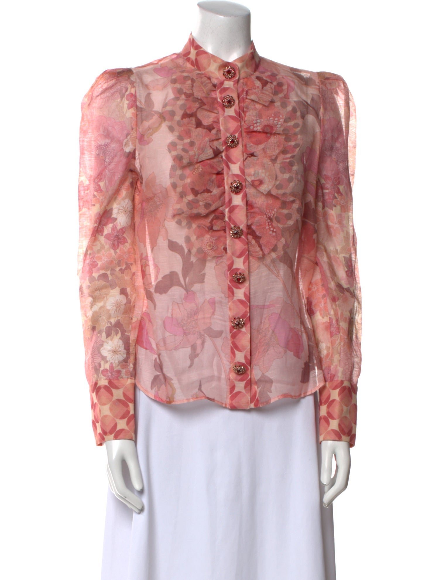Zimmermann Linen Floral Print Blouse