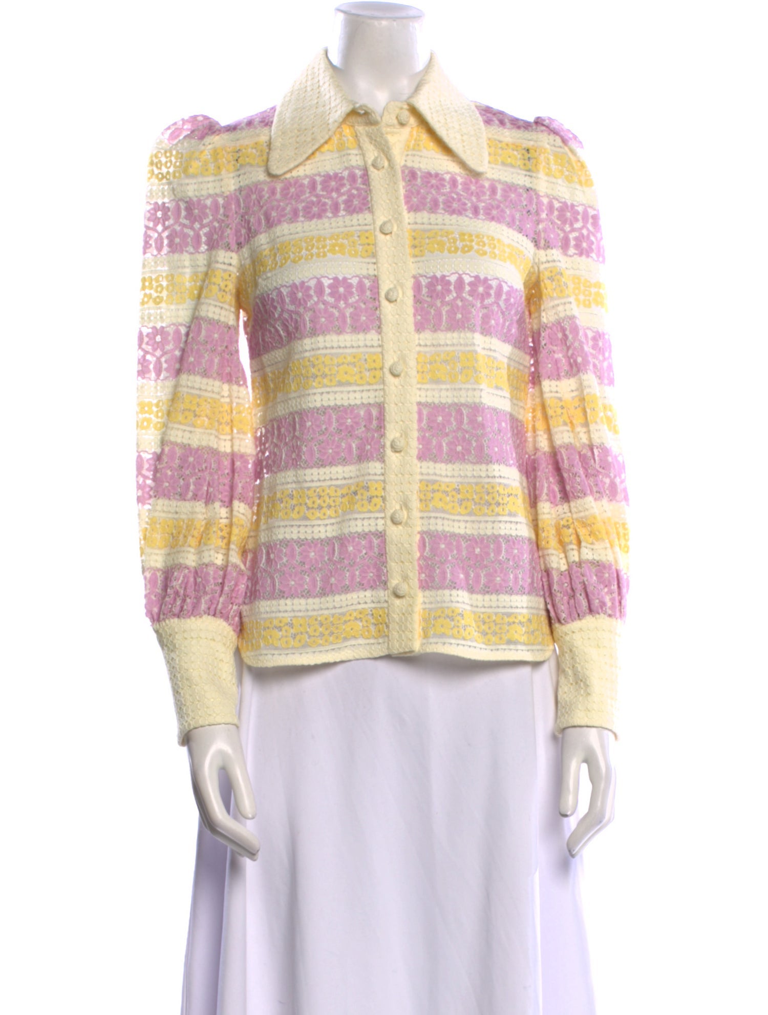 Zimmermann Striped Long Sleeve Button-Up Top