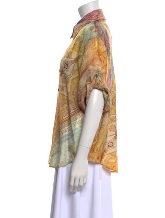 Zimmermann Silk Paisley Print Button-Up Top