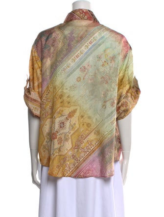 Zimmermann Silk Paisley Print Button-Up Top