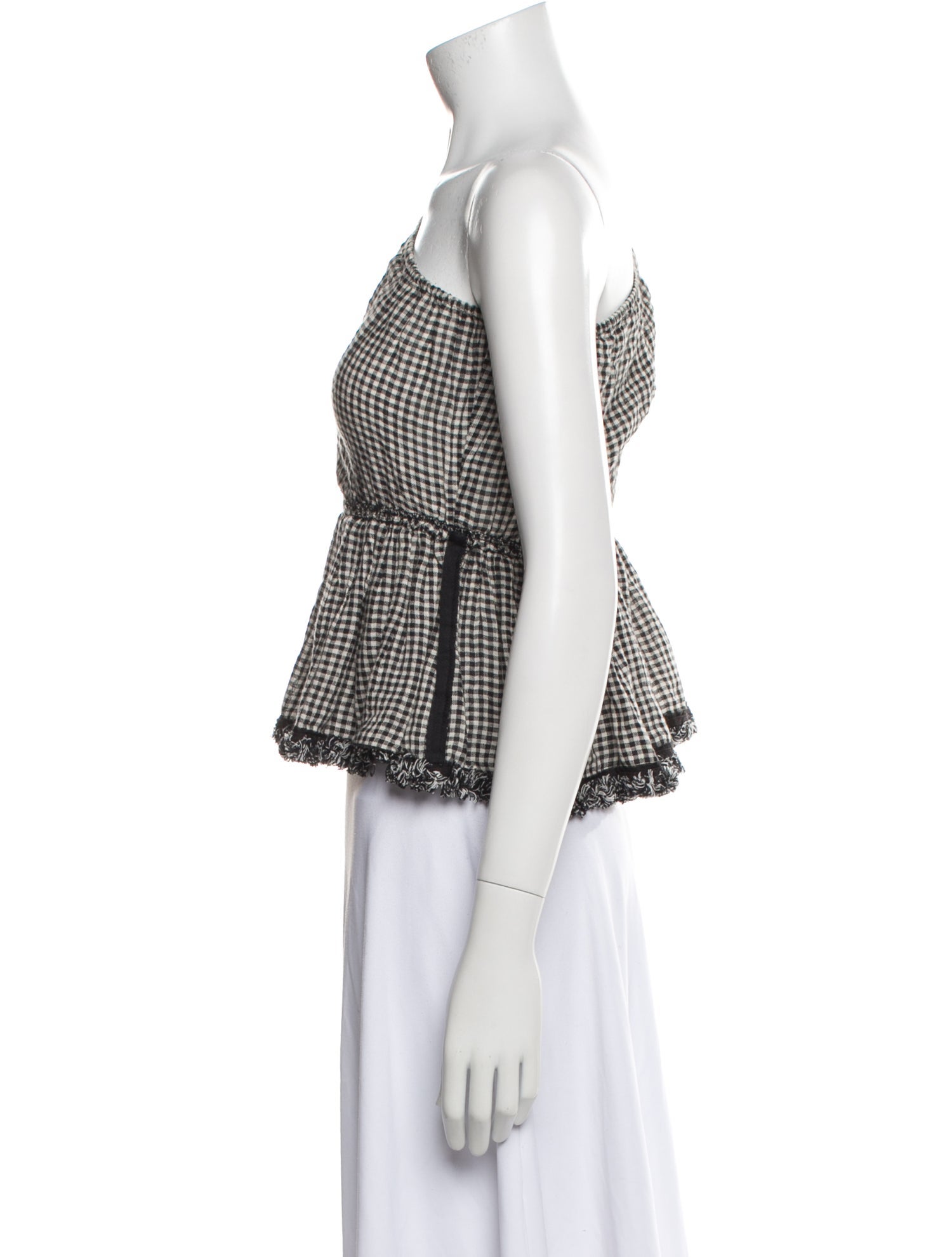 Zimmermann Linen Plaid Print Crop Top