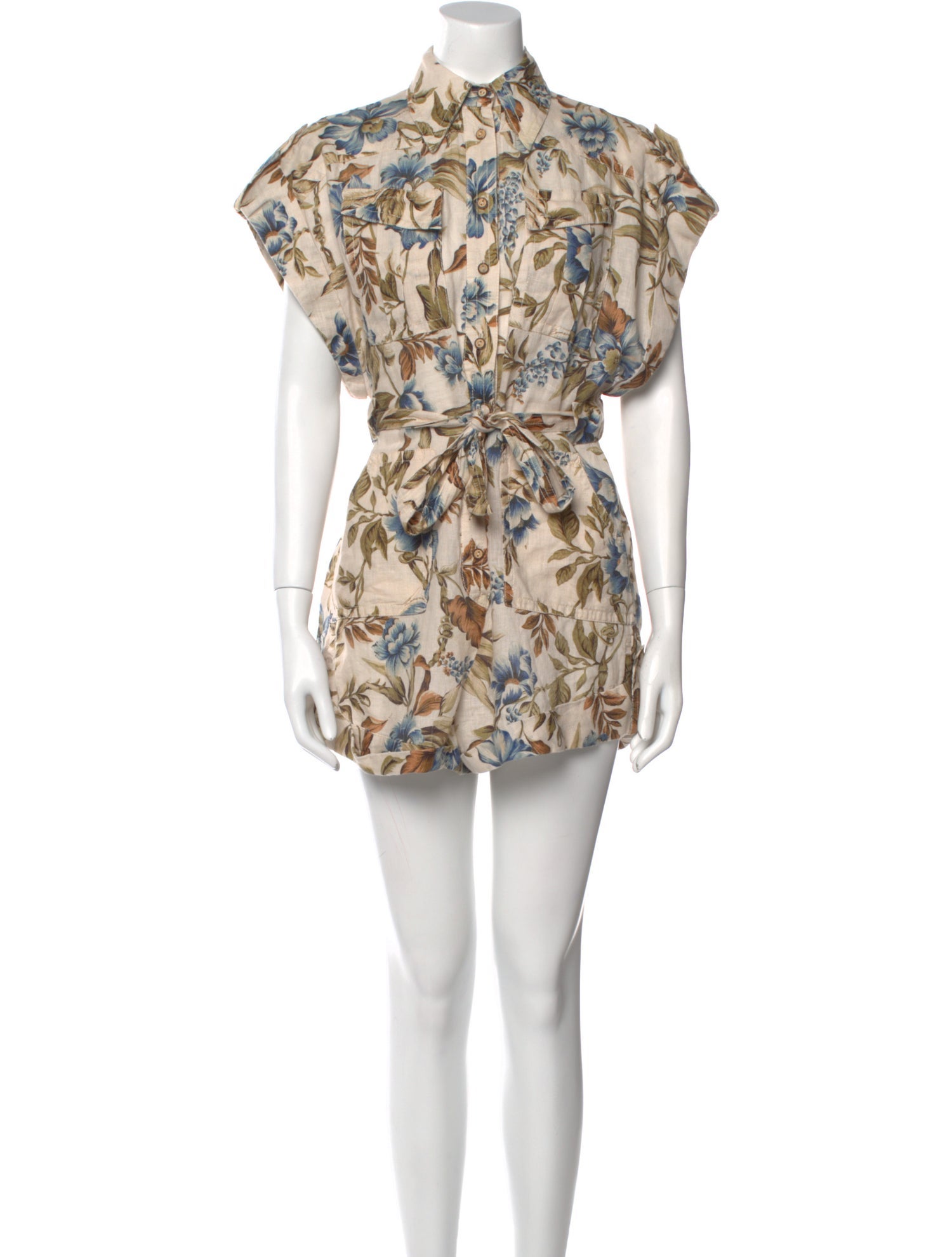 Zimmermann Linen Floral Print Romper