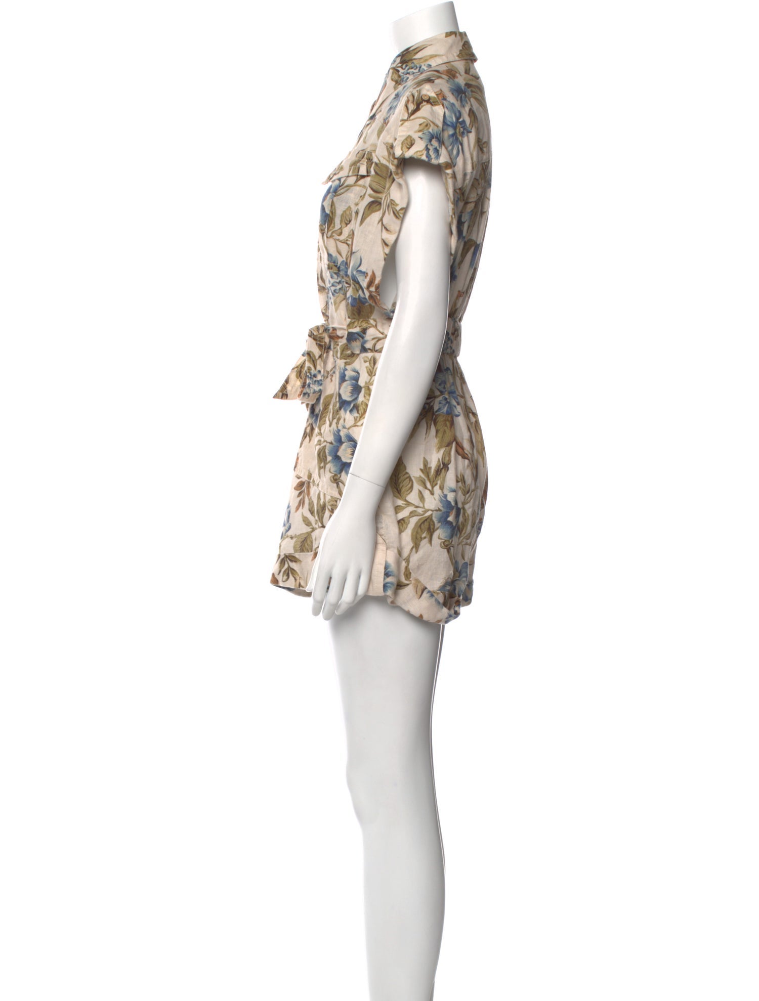 Zimmermann Linen Floral Print Romper