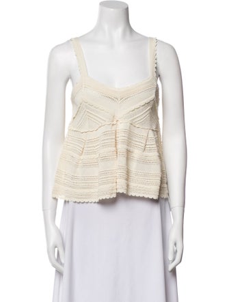 Zimmermann Square Neckline Sleeveless Crop Top