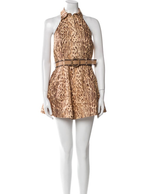 Zimmermann Linen Animal Print Romper