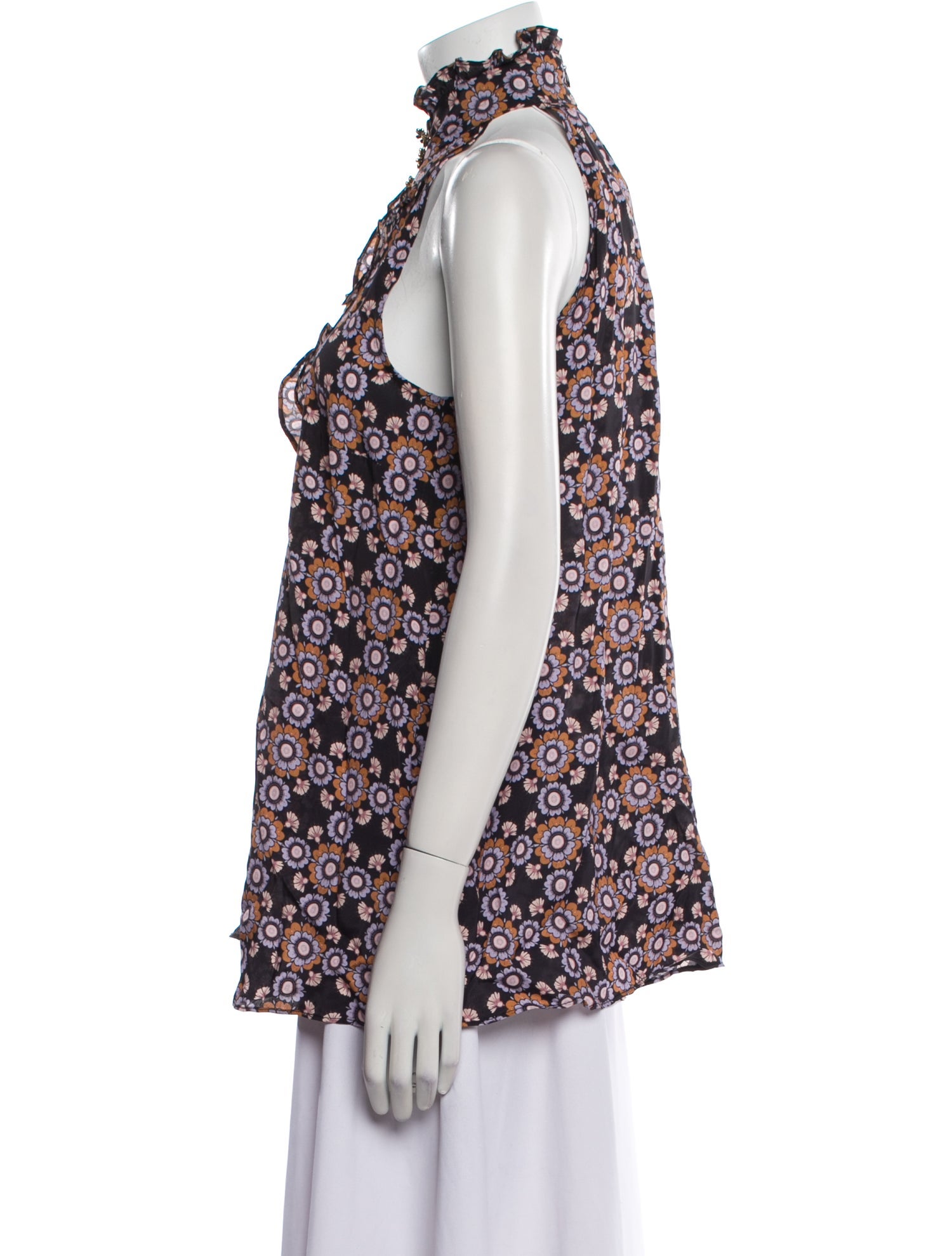 Zimmermann Floral Print Mock Neck Blouse w/ Tags