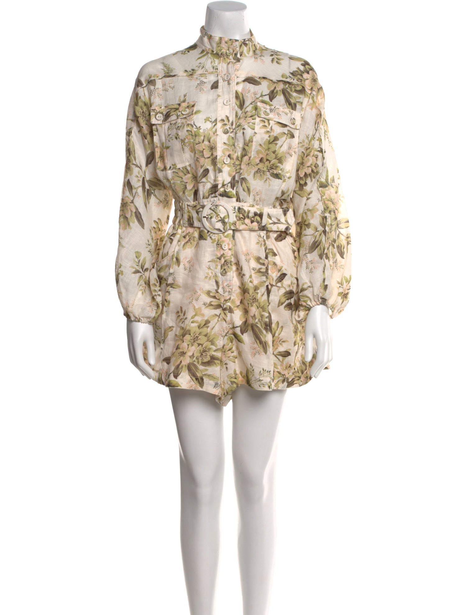 Zimmermann Linen Floral Print Romper
