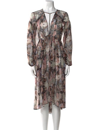 Zimmermann Floral Print Midi Length Dress