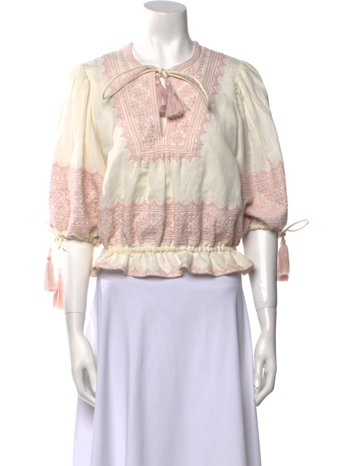 Zimmermann Printed Crew Neck Crop Top