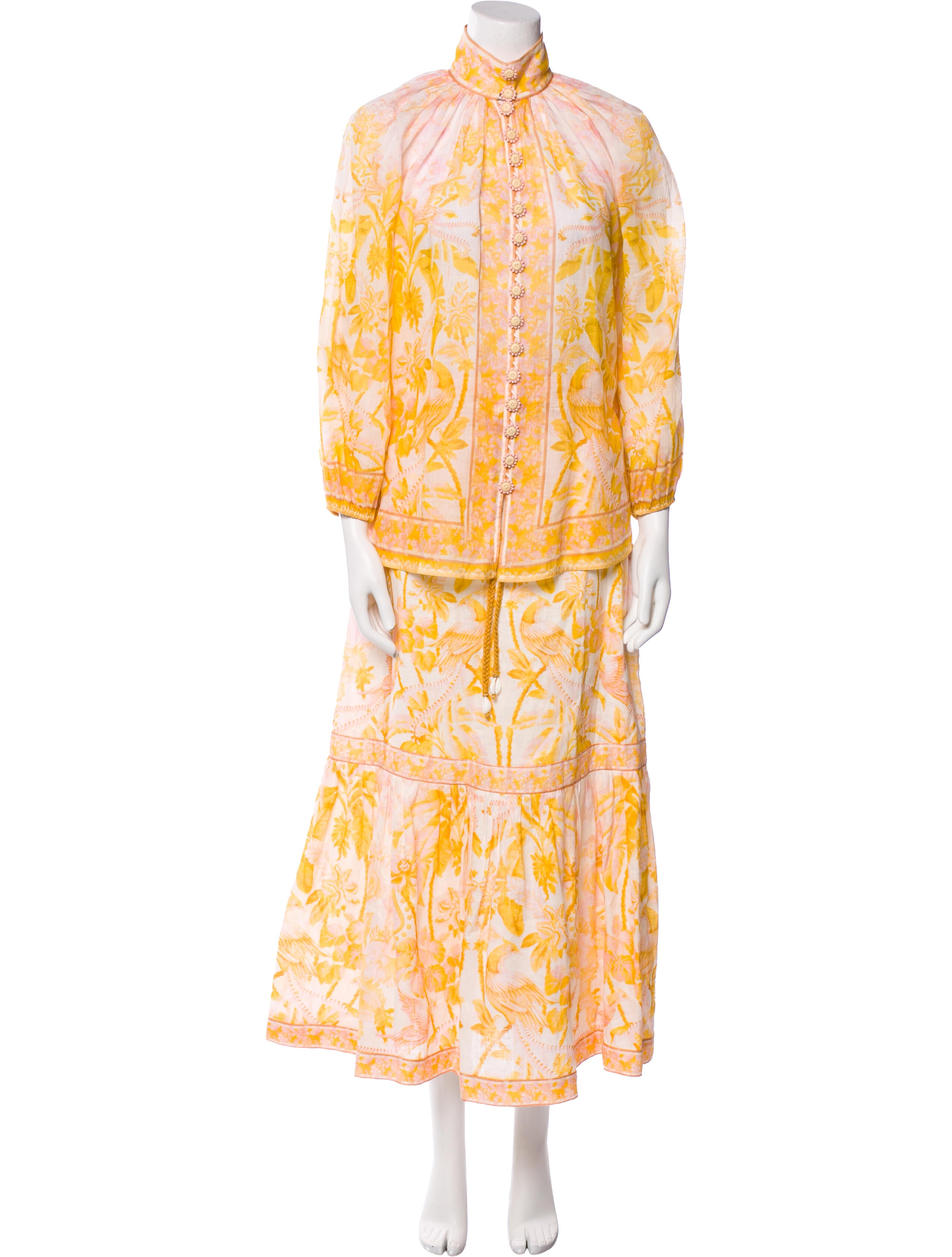 Zimmermann Linen Printed Skirt Set