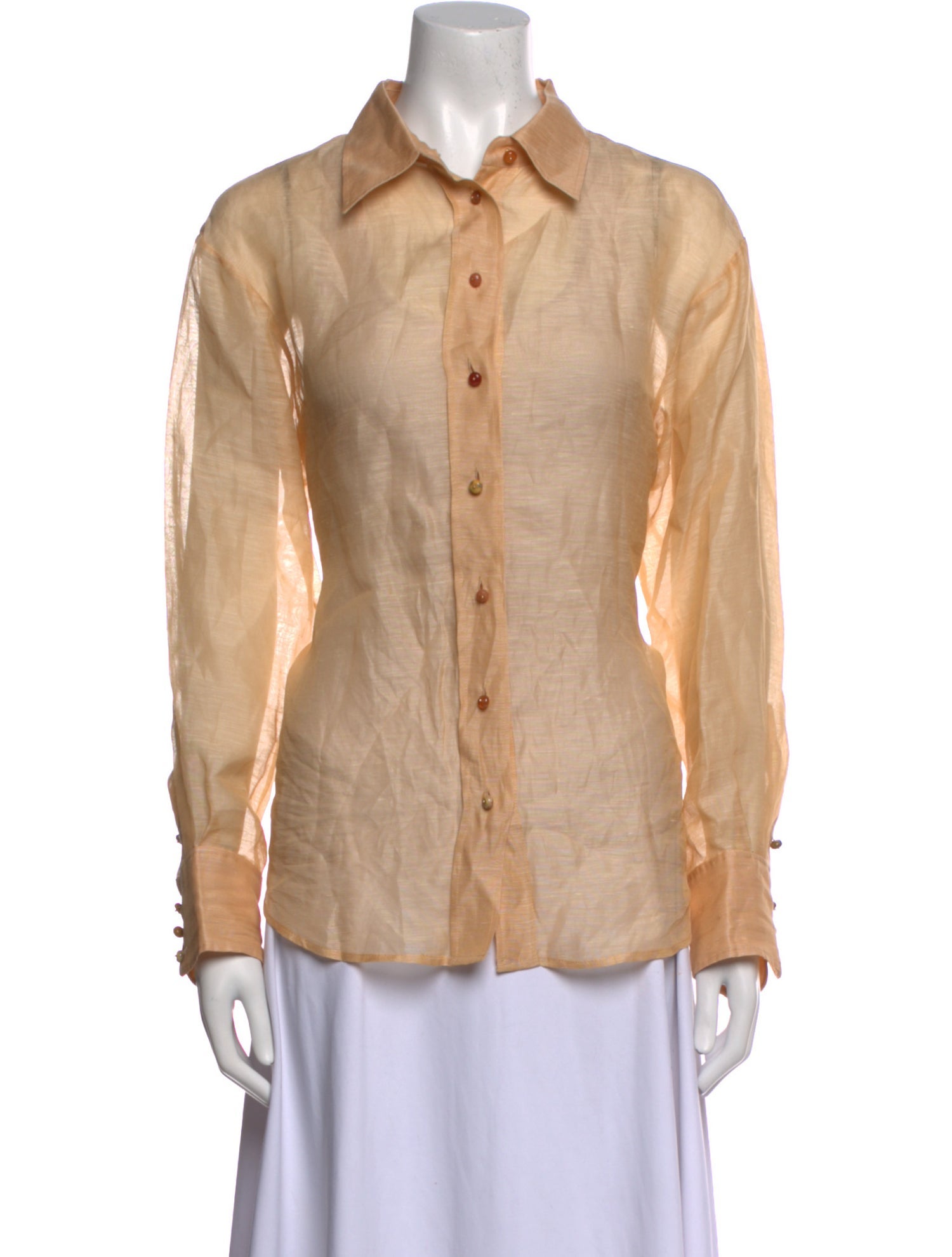 Zimmermann Linen Long Sleeve Button-Up Top
