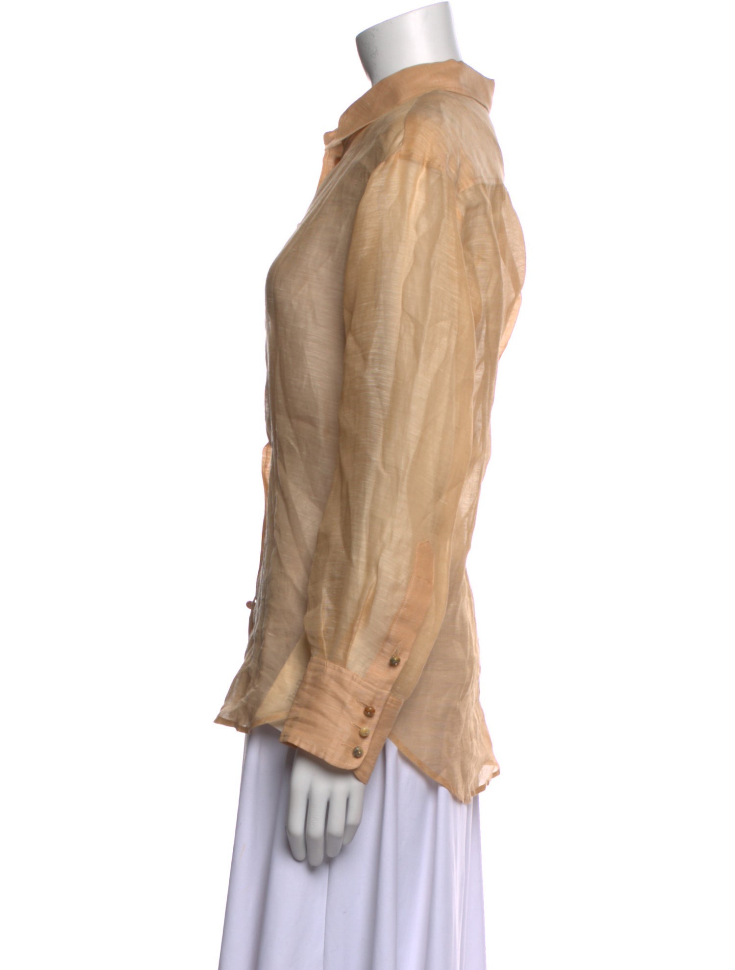 Zimmermann Linen Long Sleeve Button-Up Top