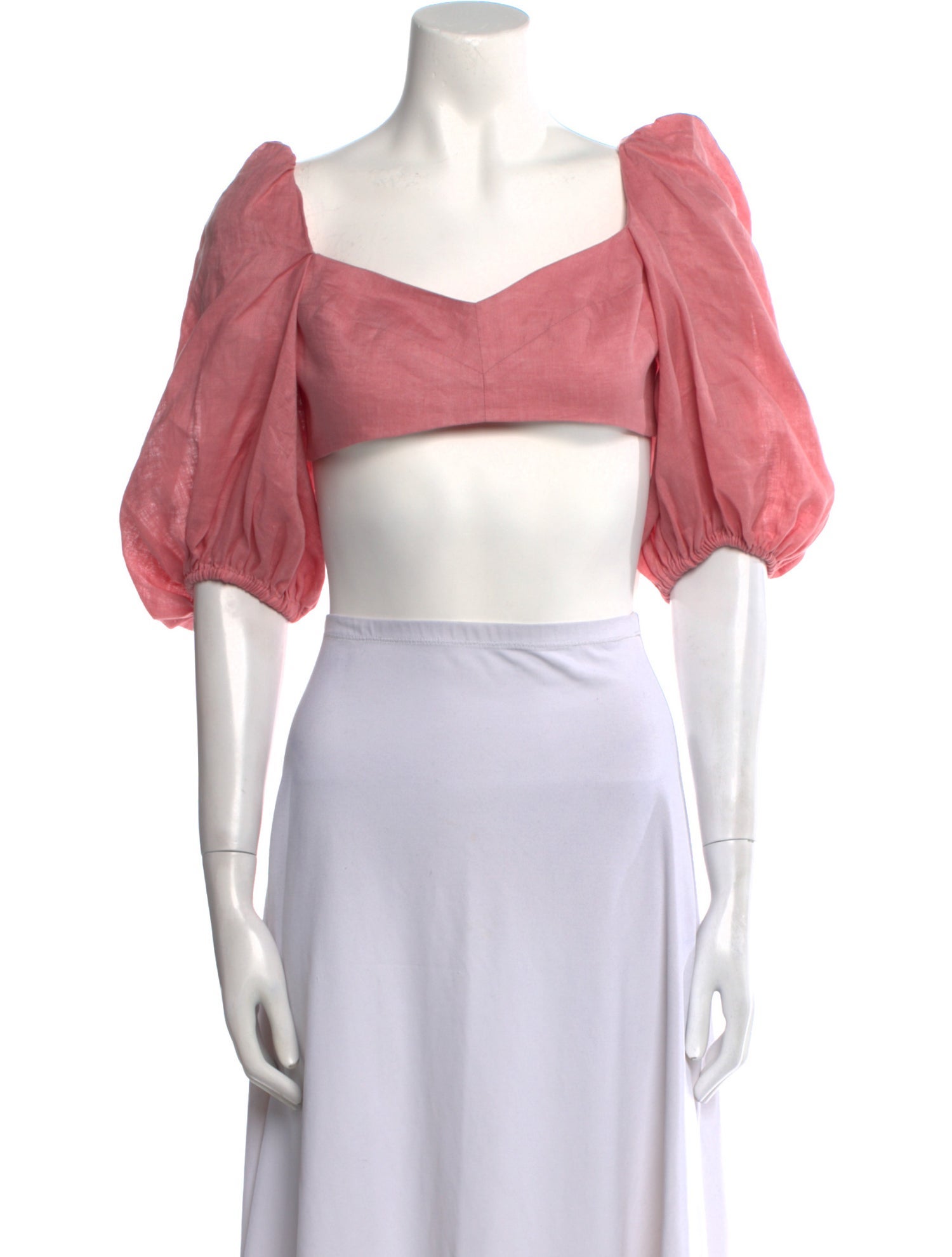 Zimmermann Linen Square Neckline Crop Top